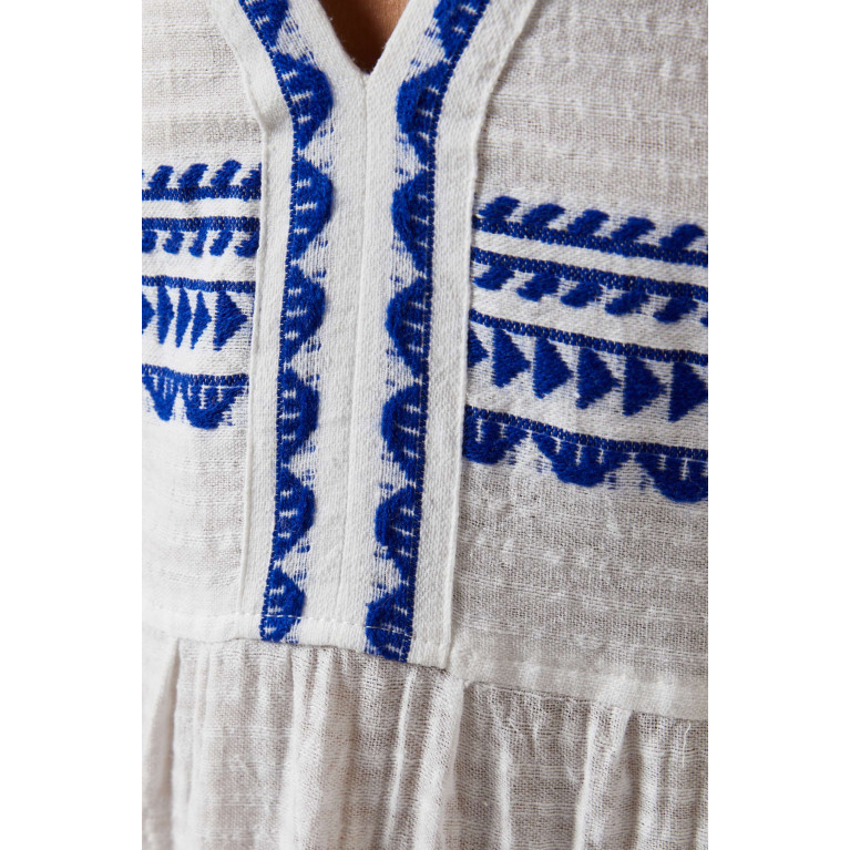 LemLem - Yani Flutter Midi Dress in Cotton-blend