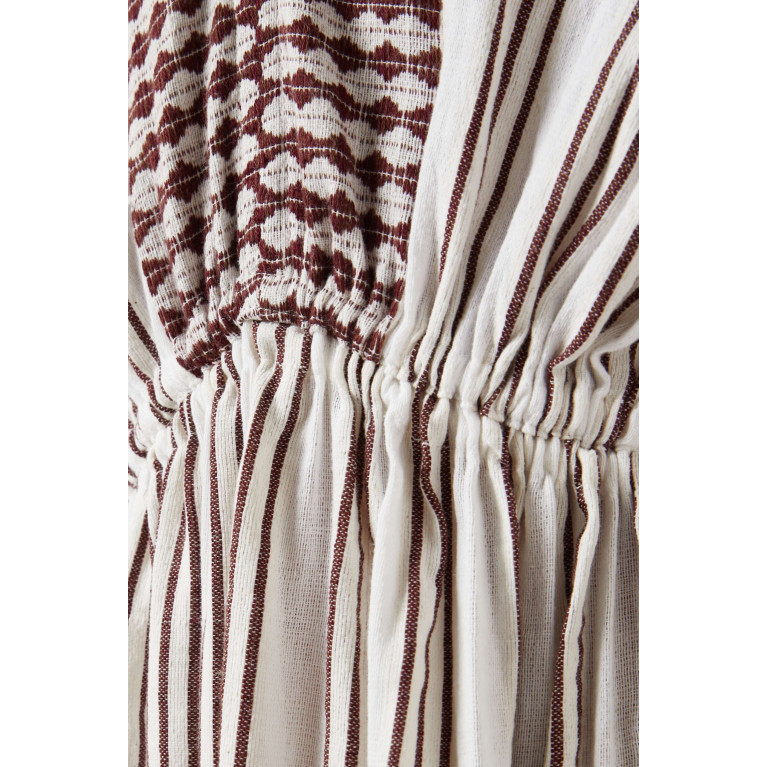 LemLem - Tigist Plunge-neck Midi Dress in Cotton