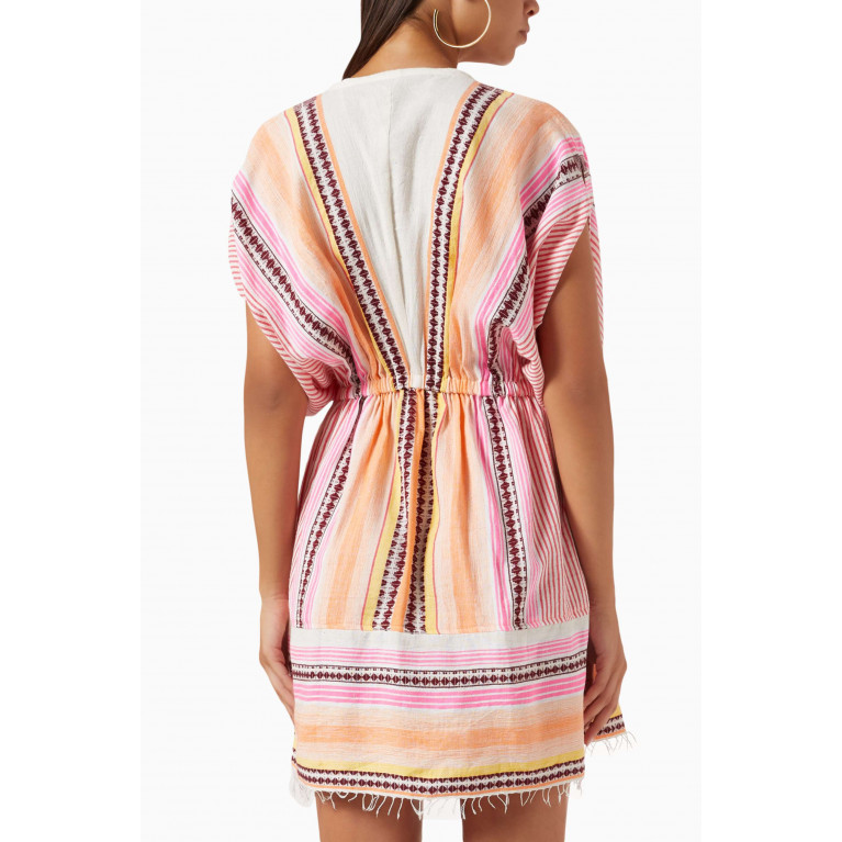 LemLem - Cirq Plunge-neck Mini Dress in Cotton-blend