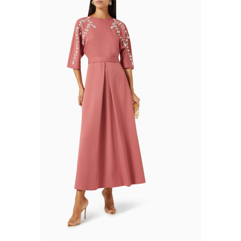 BYK by Beyanki - Embellished Dress in Stretch-crepe Pink
