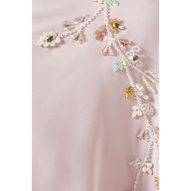 BYK by Beyanki - Embellished Cape Dress in Stretch-crepe Pink