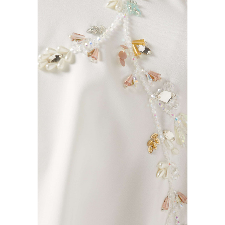 BYK by Beyanki - Embellished Cape Dress in Stretch-crepe White