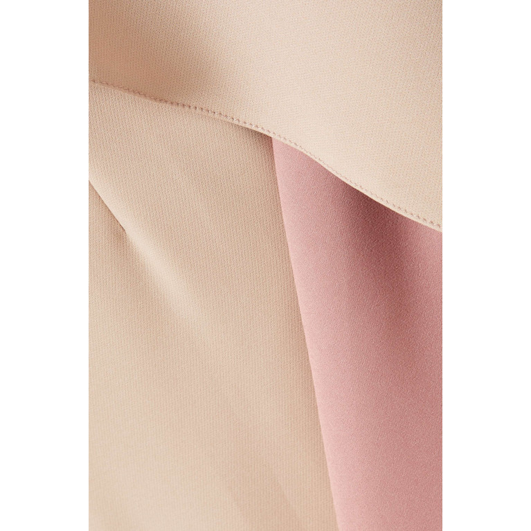 BYK by Beyanki - Asymmetric Cape & Jumpsuit Set in Stretch-cape Pink