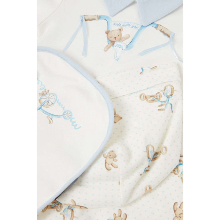 Monnalisa - Teddy-print Sleepsuit Set in Cotton