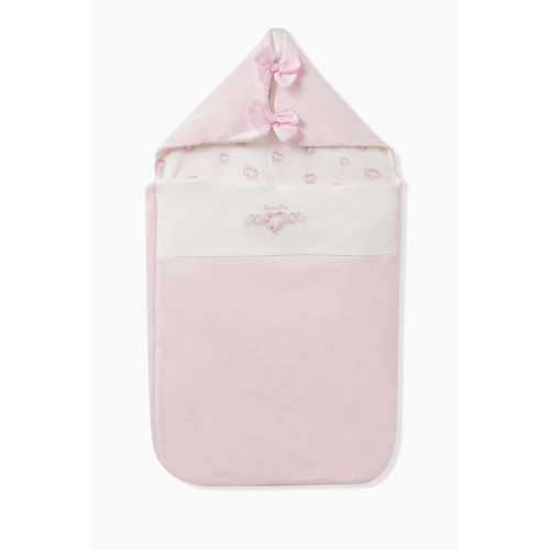 Monnalisa - Crystal Print Sleeping Bag in Cotton Interlock Pink