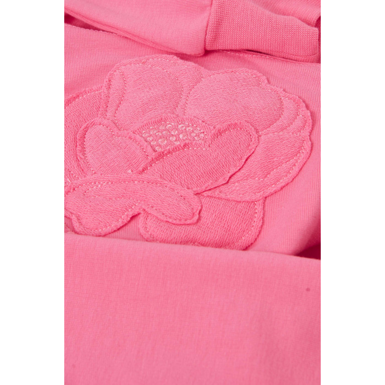 Monnalisa - Anemone-embroidered Sweatshirt in Cotton