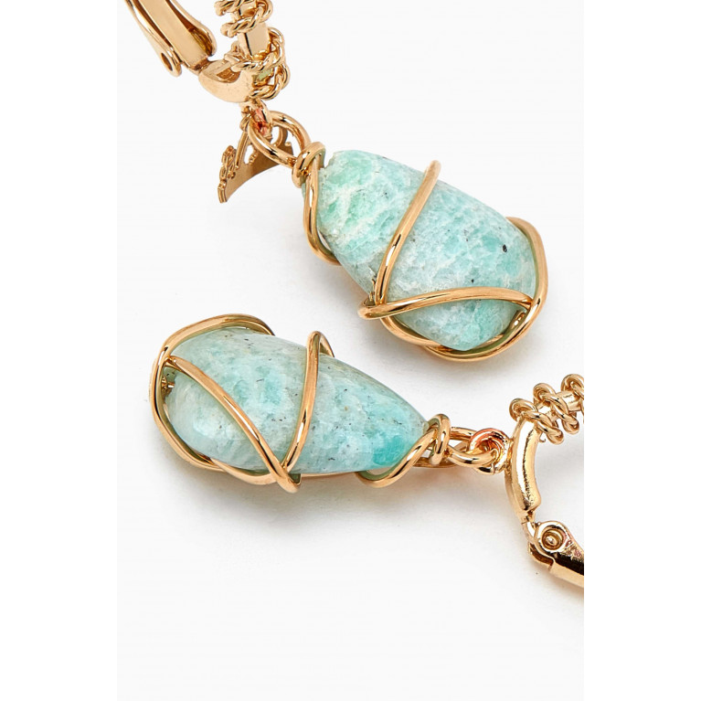 Gas Bijoux - Tao Rainbow Amazonite Earrings in Gold-plated Metal Blue