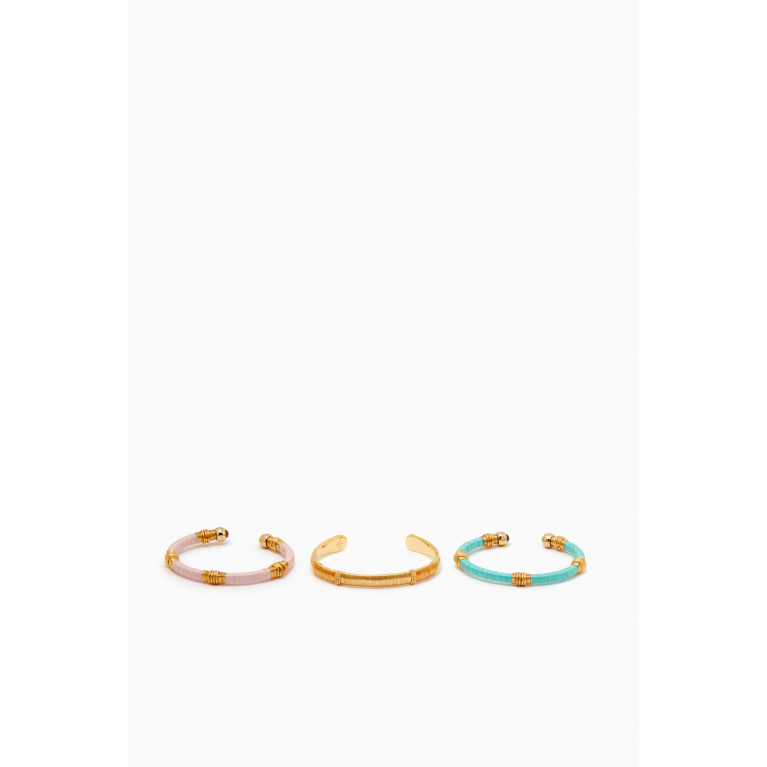 Gas Bijoux - Stacked Bracelets in Gold-tone Metal, Set of 3