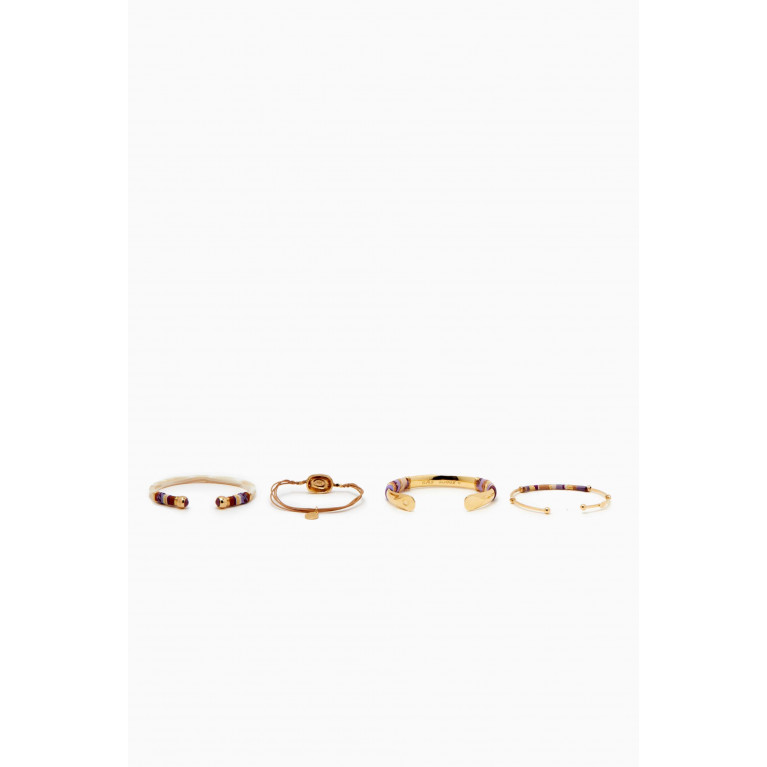 Gas Bijoux - Stacked Bracelets in Gold-tone Metal, Set of 4