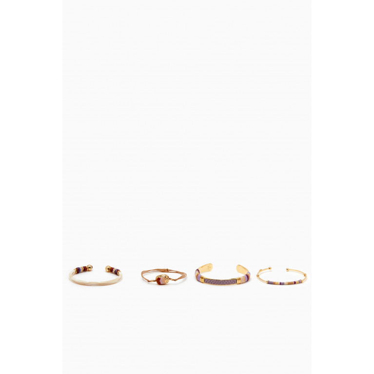 Gas Bijoux - Stacked Bracelets in Gold-tone Metal, Set of 4