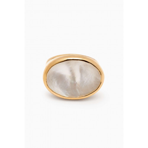 Luiny - Madre Perla Ring in Brass
