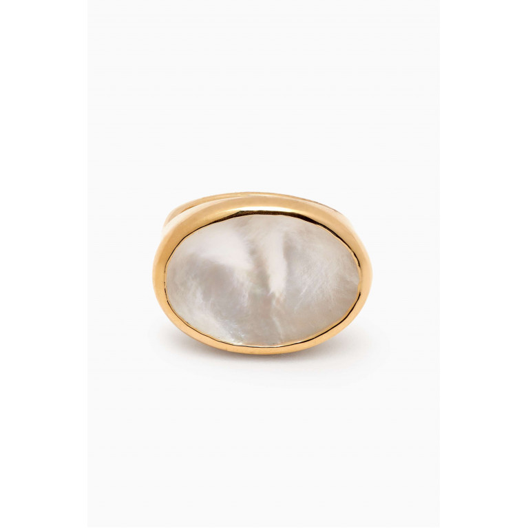 Luiny - Madre Perla Ring in Brass