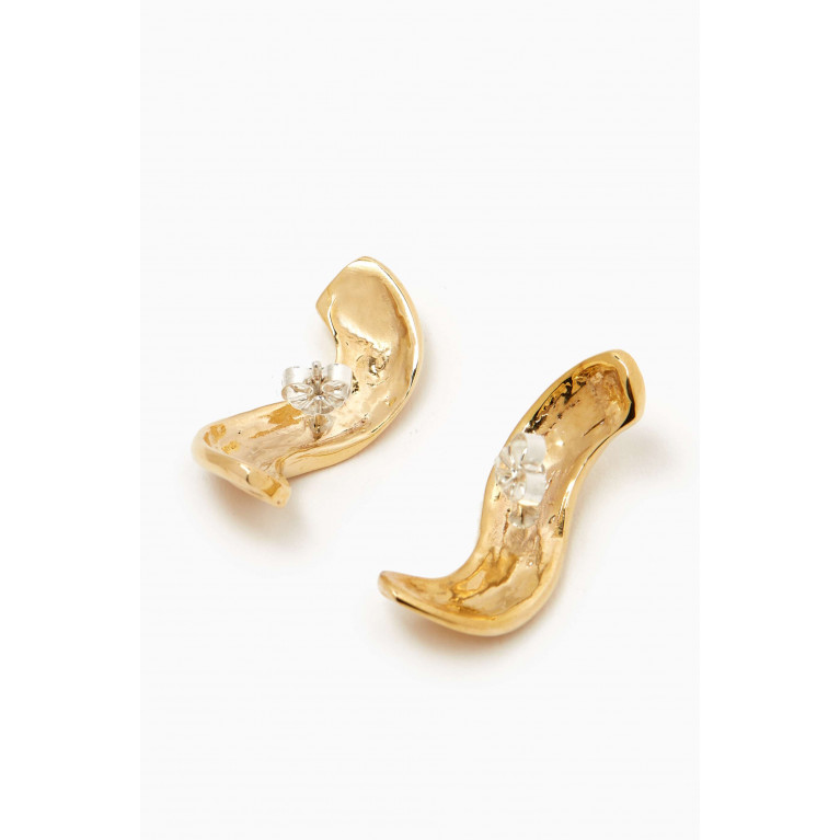 Luiny - Waves Stud Earrings in Brass