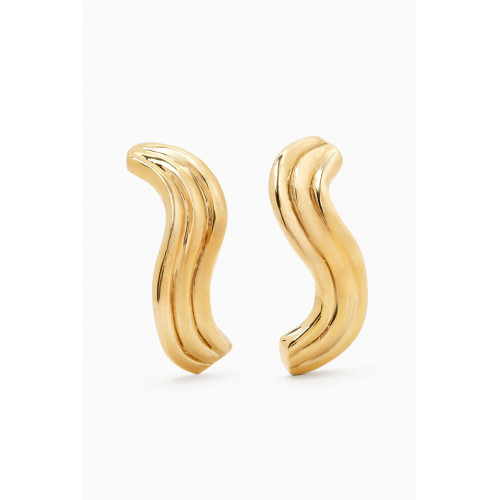 Luiny - Waves Stud Earrings in Brass