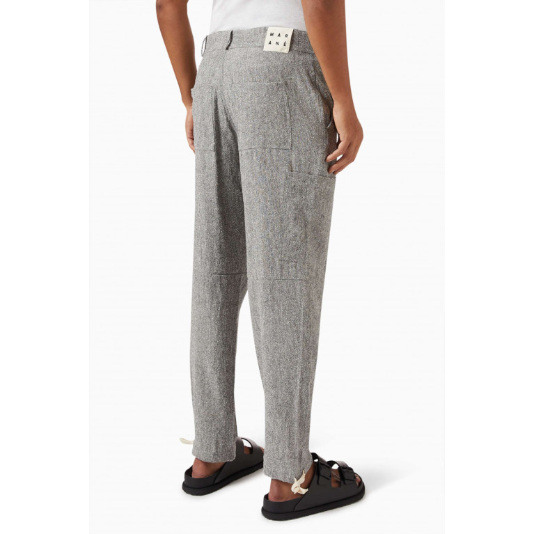Marane - Gaucho Cargo Trousers in Linen-silk Blend