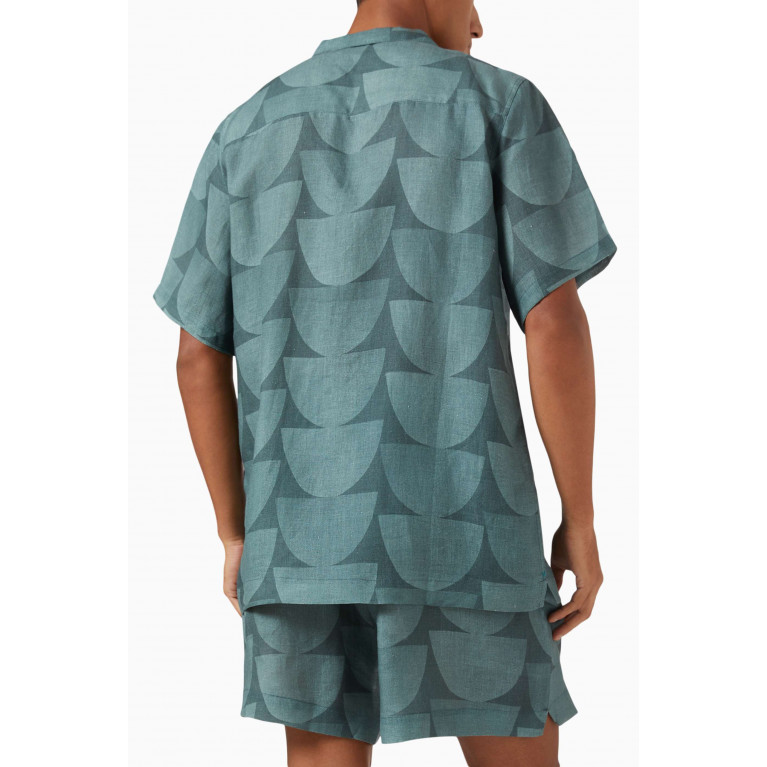 Marane - La Susana Geometric Print Shirt in Linen