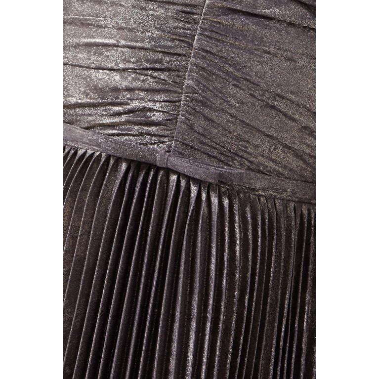 Zeena Zaki - Pleated Cape-sleeve Maxi Dress