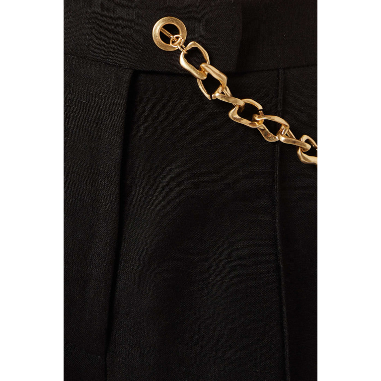 Aje - Opal Flared Chain Link Pants in Linen