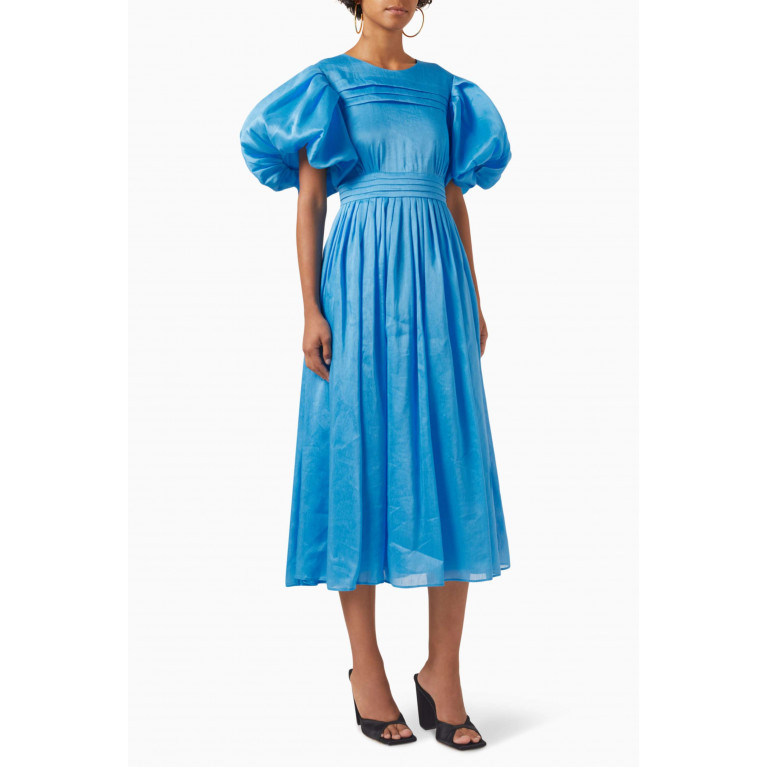 Aje - Sylvia Pintuck Midi Dress in Linen