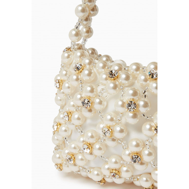 VANINA - Anemones Top Handle Bag in Swarovski Crystals and Pearls