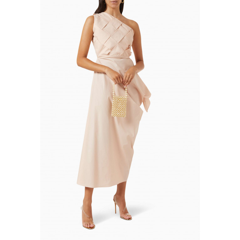 Hue - Two-piece Cape Maxi Dress Set in Cotton