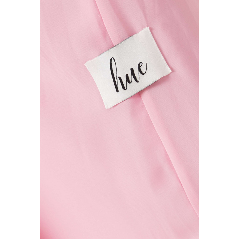 Hue - Ruffled-sleeves Collared Maxi Dress in Chiffon