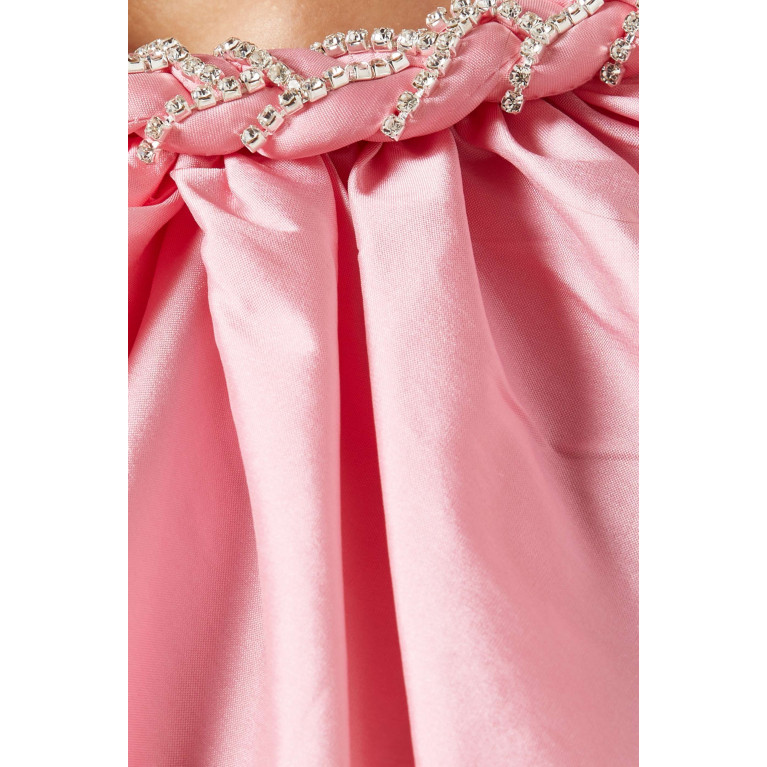 Hue - Braided Crystal Maxi Dress in Taffeta
