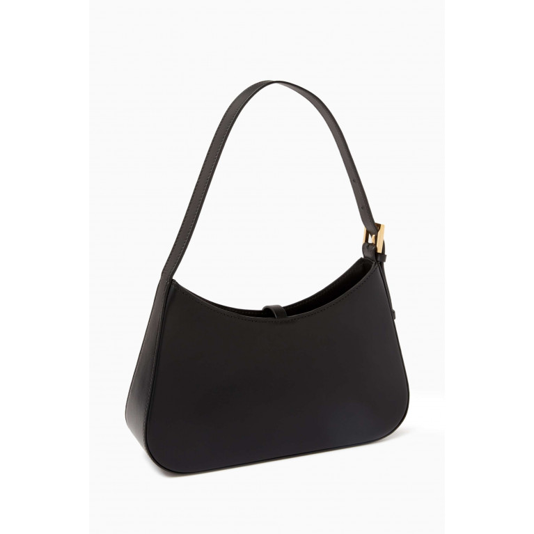 Demellier - Small Tokyo Hobo Shoulder Bag in Smooth Leather Black