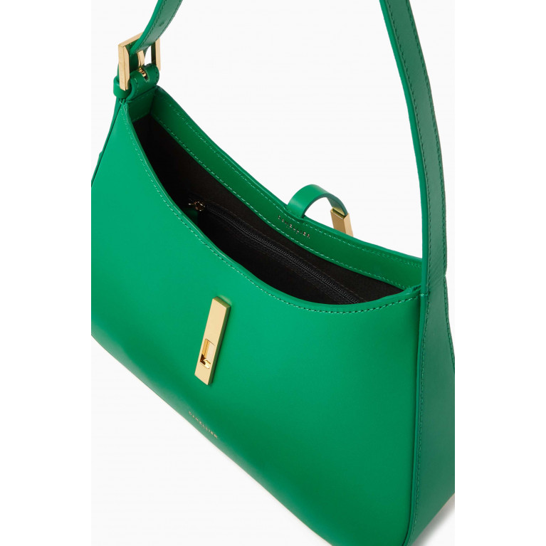 Demellier - Small Tokyo Hobo Shoulder Bag in Smooth Leather Green