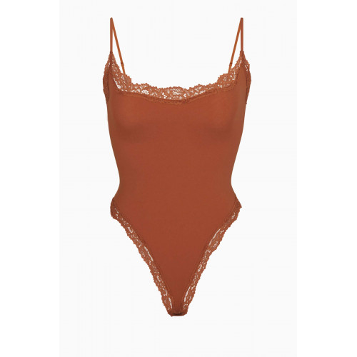 SKIMS - Fits Everybody Corded Lace Cami Bodysuit BRONZE