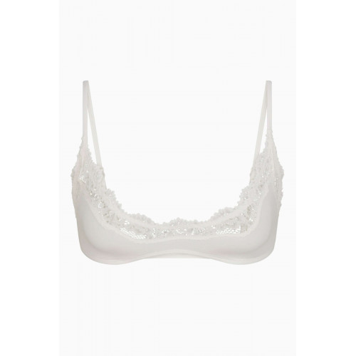 SKIMS - Fits Everybody Scoop Bralette in Corded Lace White