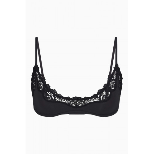 SKIMS - Fits Everybody Scoop Bralette in Corded Lace Black