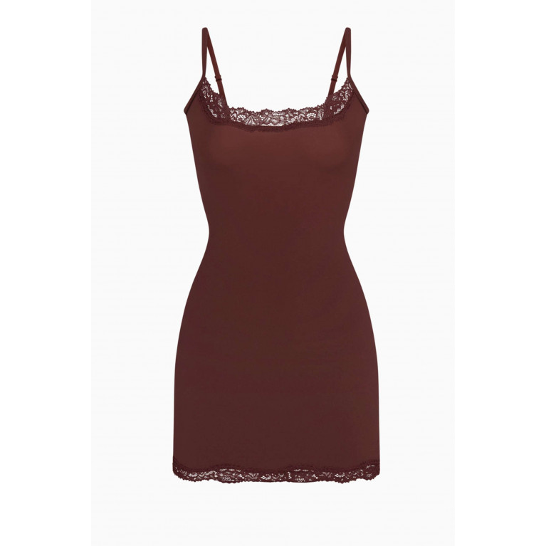 SKIMS - Fits Everybody Lace Slip Dress COCOA
