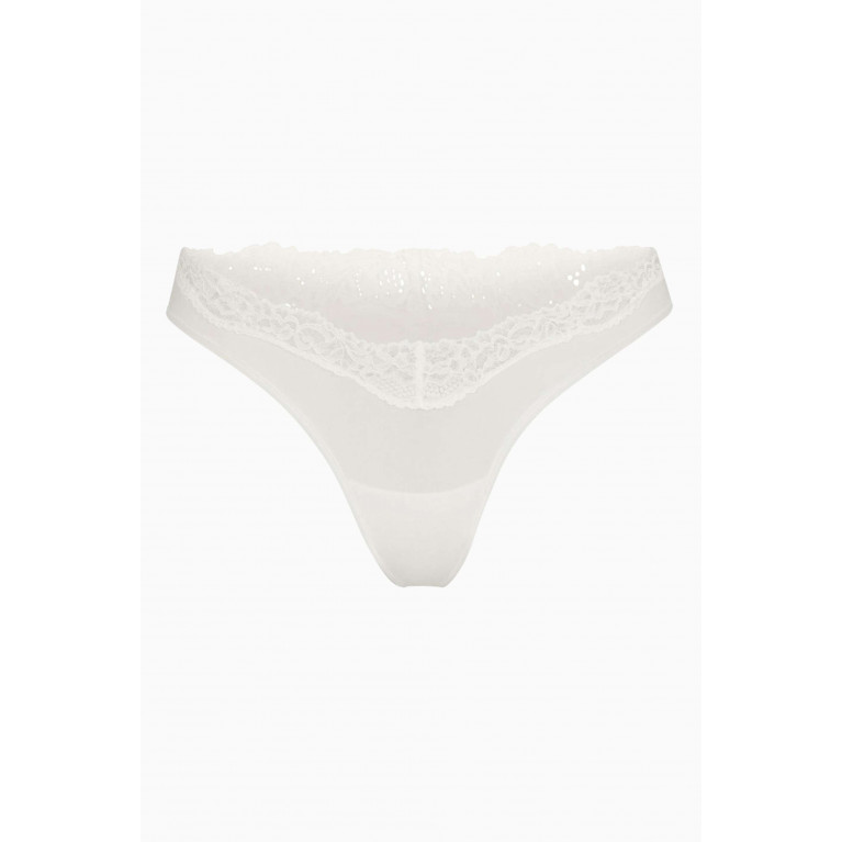 SKIMS - Fits Everybody Corded Lace Dipped Thong Marble