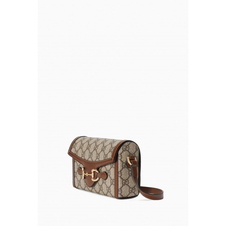 Gucci - Mini Gucci Horsebit 1955 Shoulder Bag in Coated-canvas