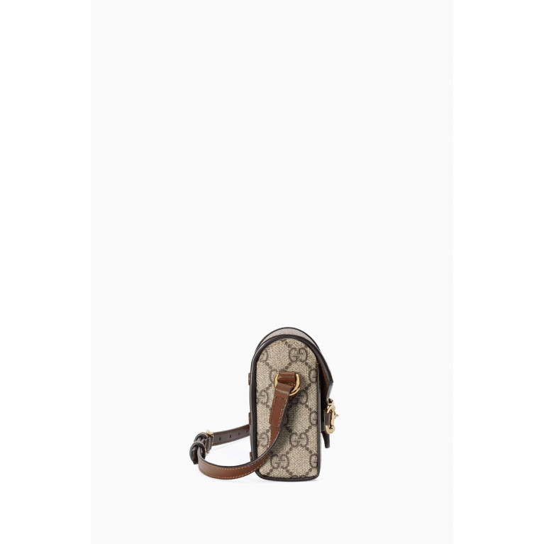 Gucci - Mini Gucci Horsebit 1955 Shoulder Bag in Coated-canvas