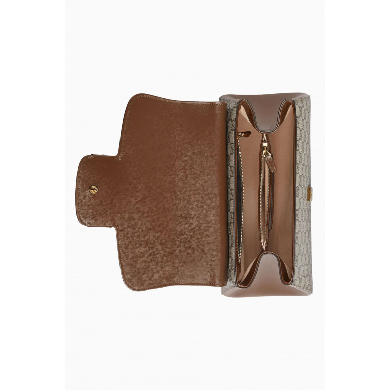 Gucci - Medium Horsebit 1955 Top-handle Bag in GG Supreme Canvas & Leather