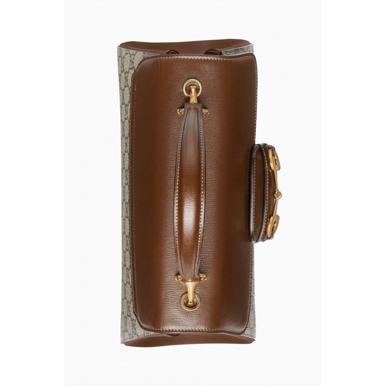Gucci - Medium Horsebit 1955 Top-handle Bag in GG Supreme Canvas & Leather
