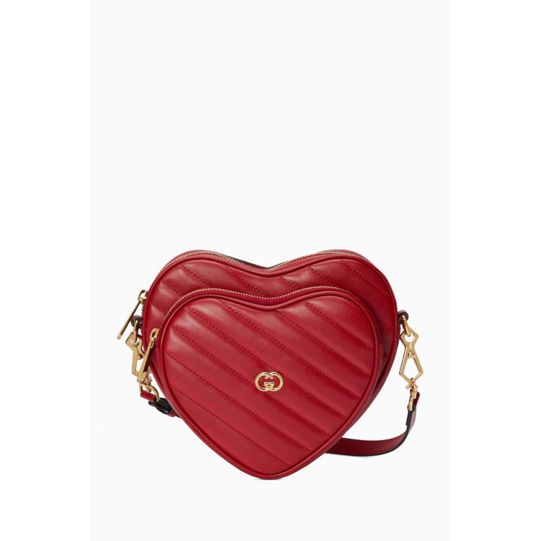 Gucci - Mini Interlocking G Heart Bag in Matelassé Leather