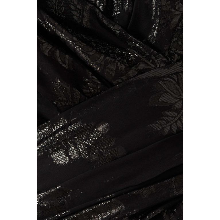 NASS - Metallic-print Ruched Maxi Dress