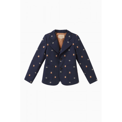 Gucci - Double G & Animal-motif Jacket in Wool-blend