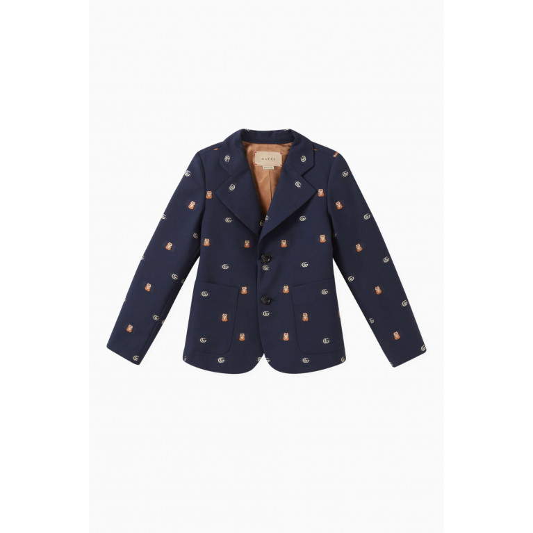 Gucci - Double G & Animal-motif Jacket in Wool-blend