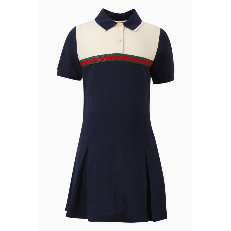 Gucci - Logo-stripe Polo Dress in Cotton
