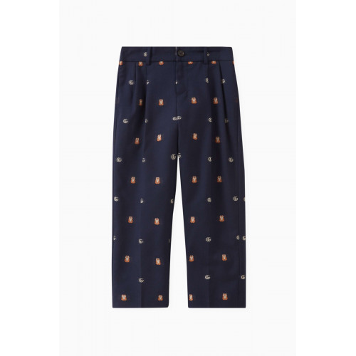 Gucci - Logo Print Trousers in Cotton blend