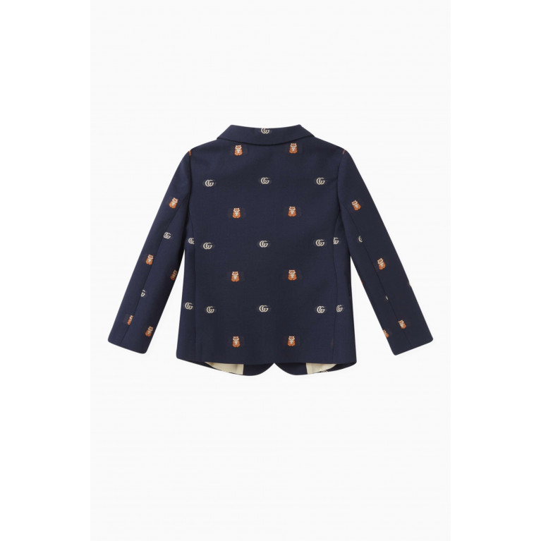 Gucci - Baby Double G & Animal-motif Jacket in Wool-blend