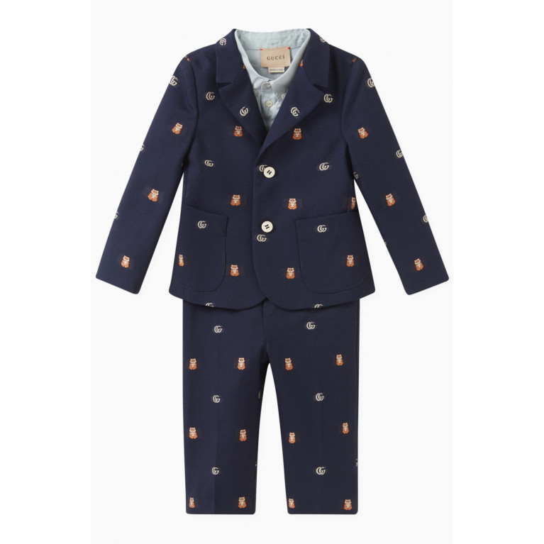 Gucci - Baby Double G & Animal-motif Jacket in Wool-blend