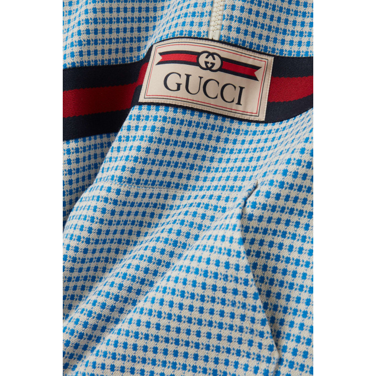 Gucci - Check-print Logo Hoodie in Polyamide-blend
