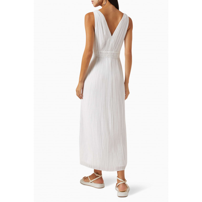 Vince - Pleated Double V-neck Maxi Dress in LENZING™ ECOVERO™-blend