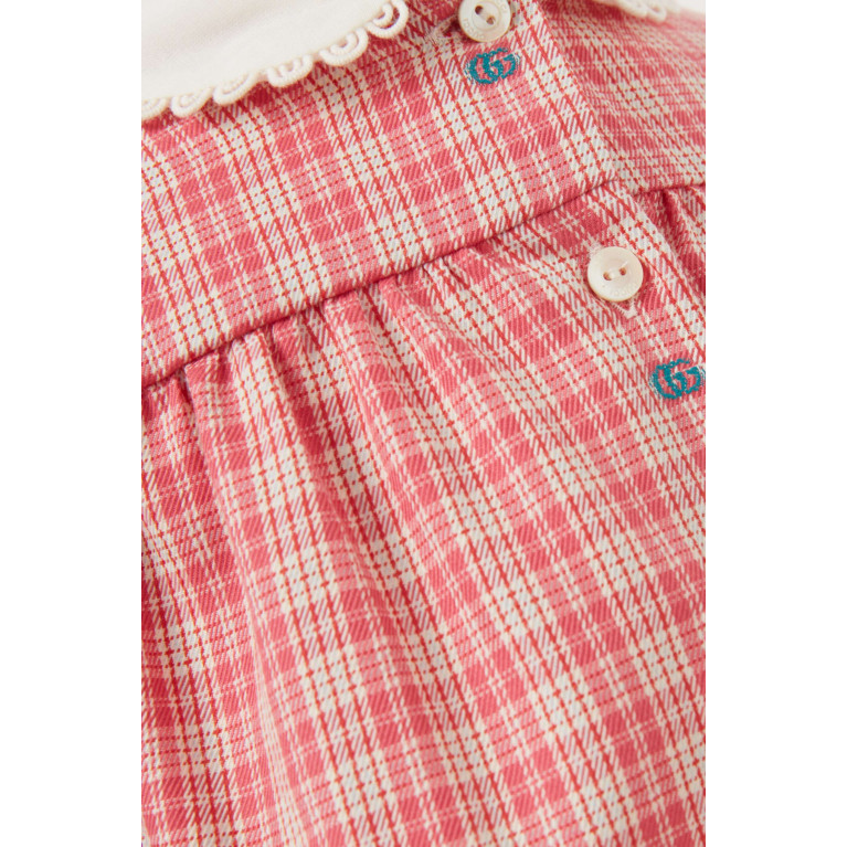 Gucci - Checked Logo-detail Dress in Cotton