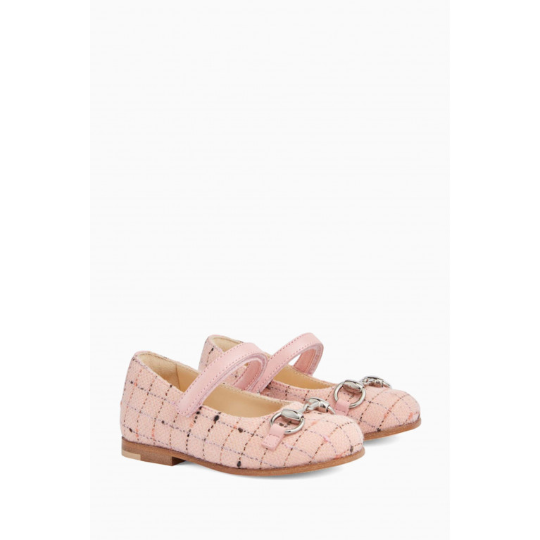 Gucci - Horsebit Ballerina Shoes in Wool